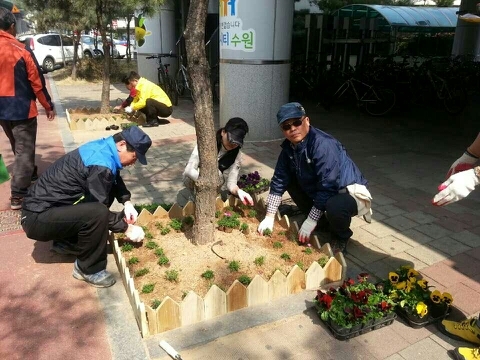 율천동&#44; 봄철 아름다운 거리 꽃밭 조성